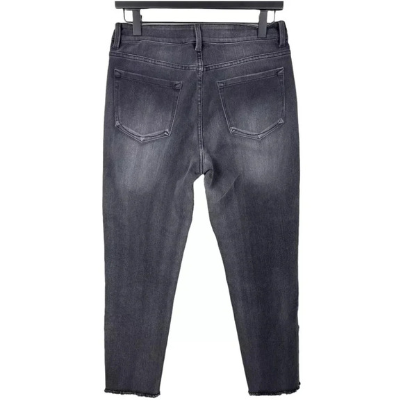 Soft Surroundings Boyfriend jeans Faded Black Assymmetrical raw hems size 14 - Picture 2 of 5